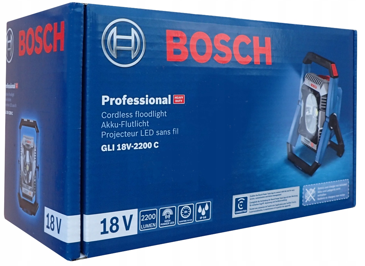 Akumulátorová lampa Stavebný Led reflektor Bosch Gli 18V-2200 C Korpus