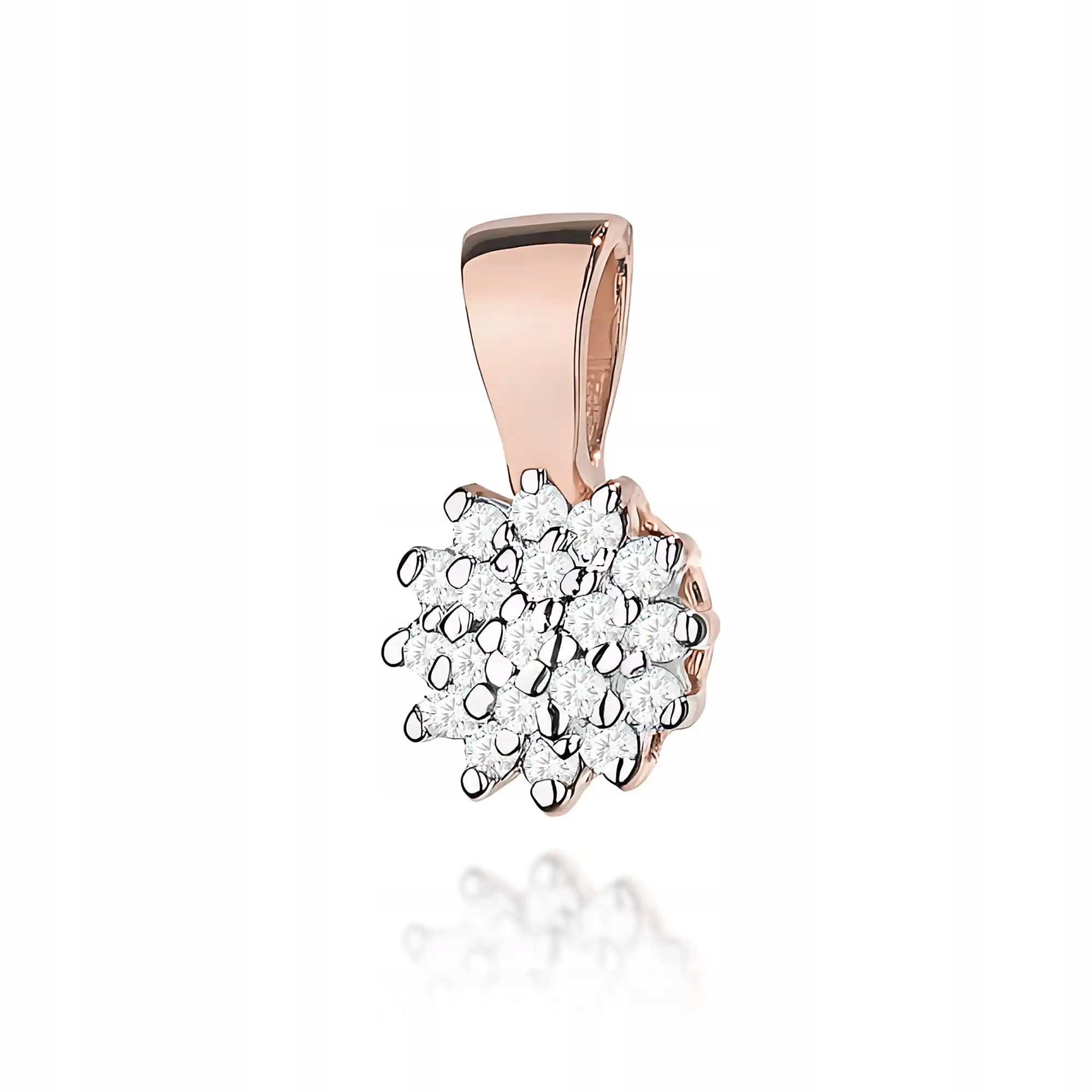 Zlatý přívěsek pro ženu 585 s diamanty růžové zlato, efektní, módní