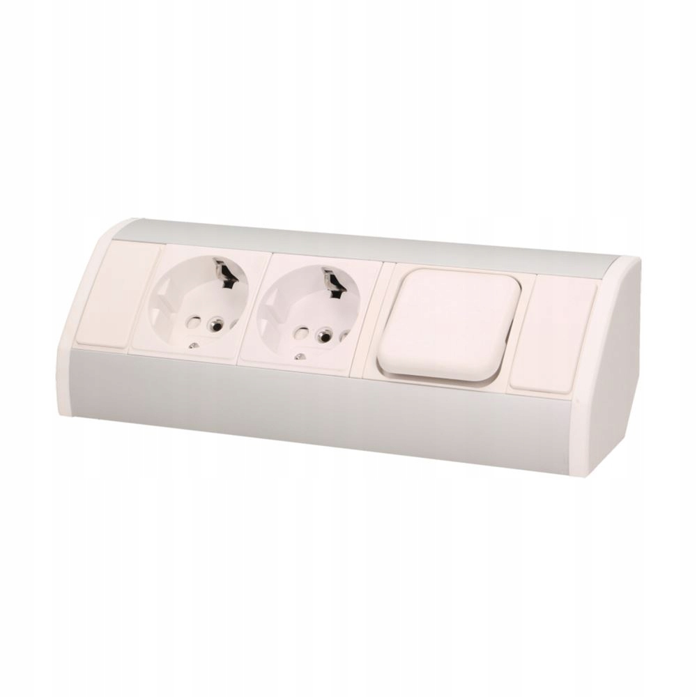 Nábytková zásuvka 2x250V, vypínač Schuko