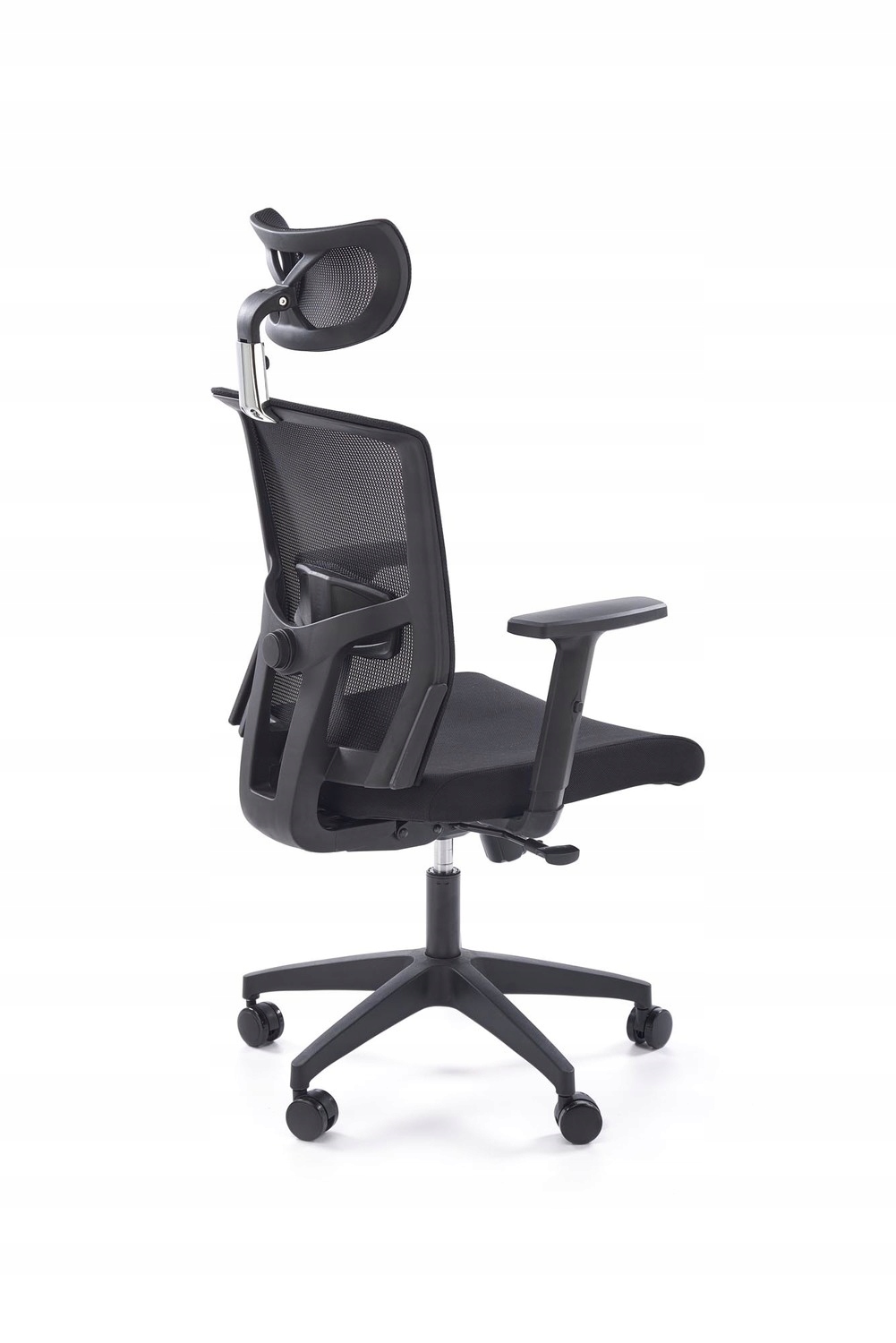 Fotel biurowy pracowniczy MASON czarny do 120 kg / ZGODNY Z NAJNOWSZĄ NORMĄ Wysokość mebla 120 cm