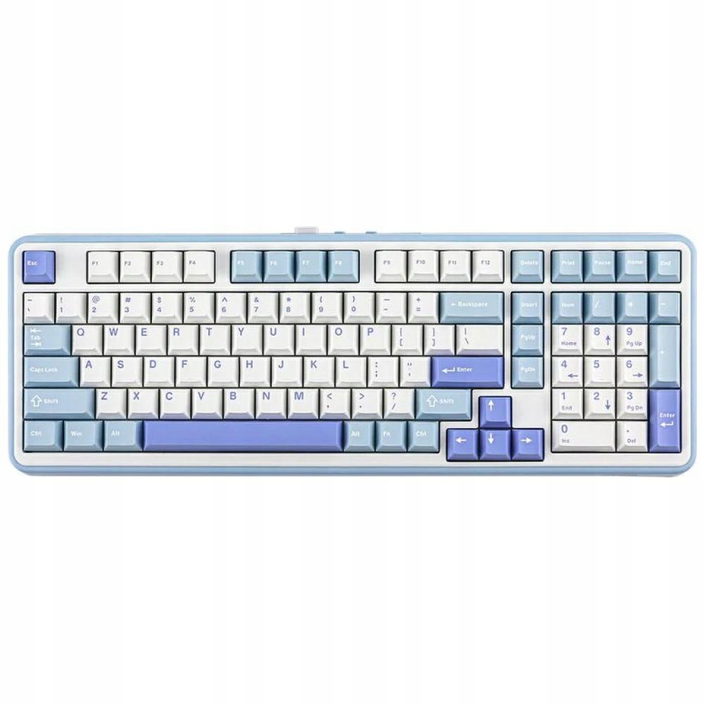 Klávesnica Epomaker TH99 Creamy Jade mechanická bielo-modrá