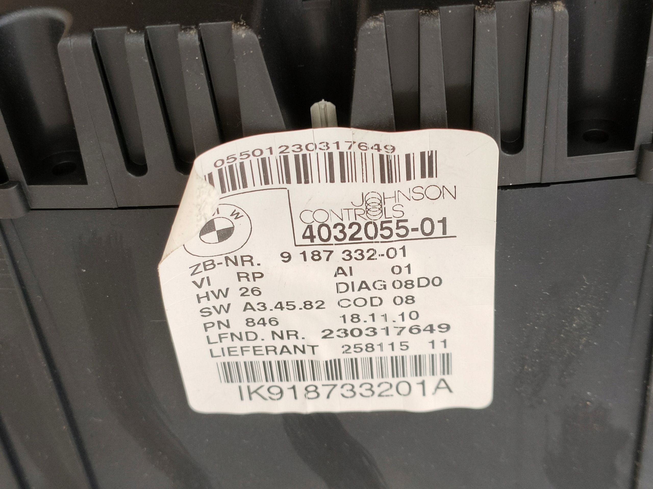 BMW E81 E82 E87 07-11 LCI 2.0D dials dials 9187332 EUROPA 114.522 KM