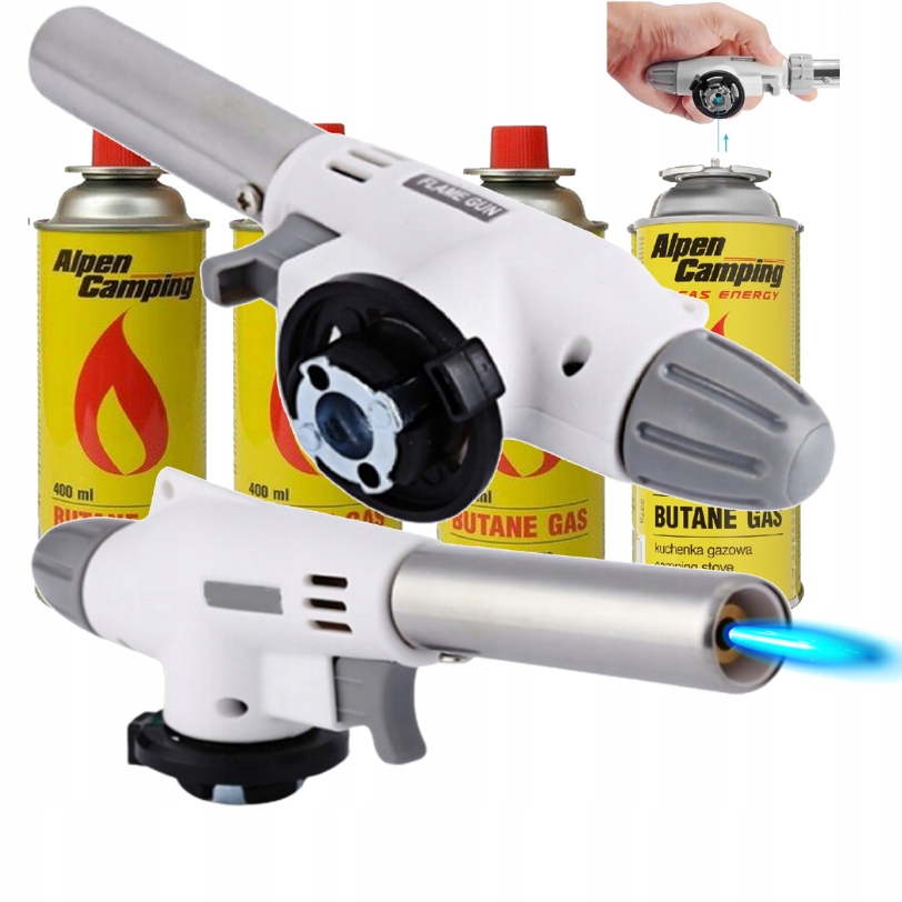 PALNIK GAZOWY CERAMICZNA LUTOWNICA ZAPALARKA LUTLAMPA OPALARKA + 4 KARTUSZE