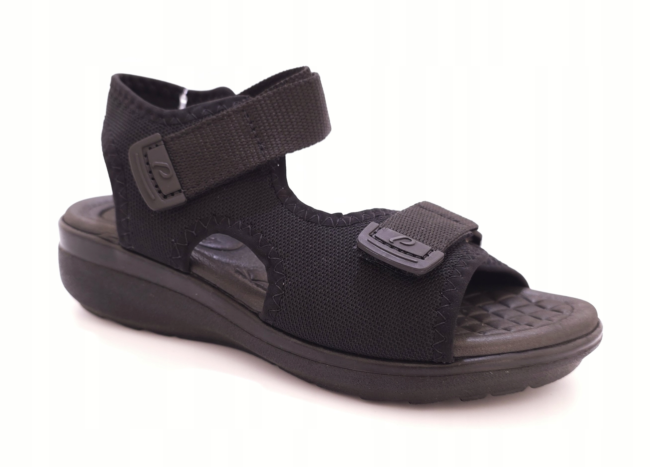 Černé dámské sandály s regulací na suchý zip Pegada 232753 r40