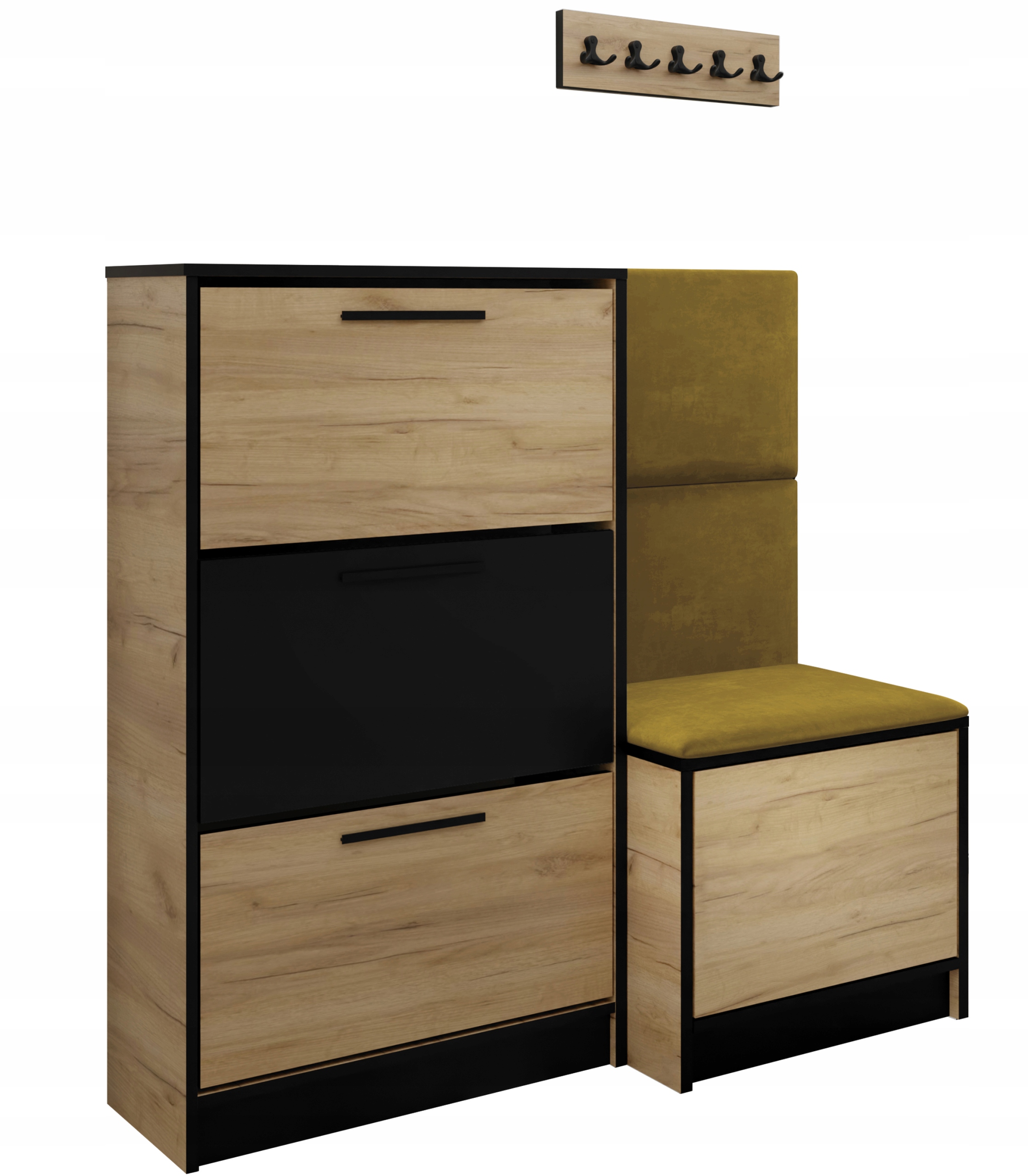 Sada Kubi botník a sedák dub craft zlatý žlutá tkanina