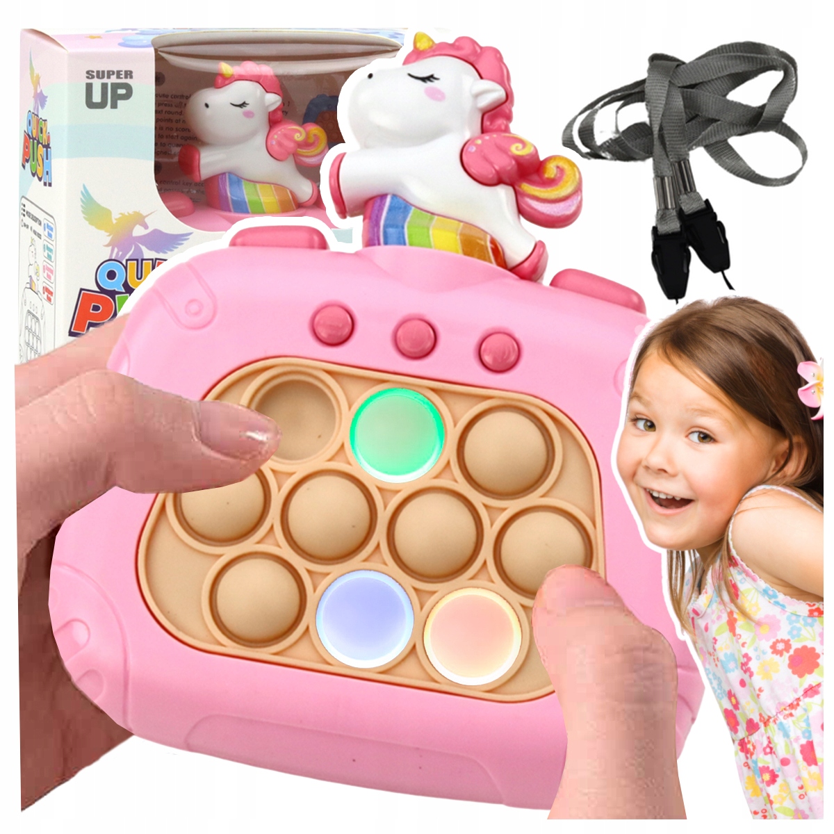 GRA ZRĘCZNOŚCIOWA POP IT UNICORN RÓŻOWA POPIT PUSH ANTYSTRESOWA SENSORYCZNA Stan opakowania oryginalne
