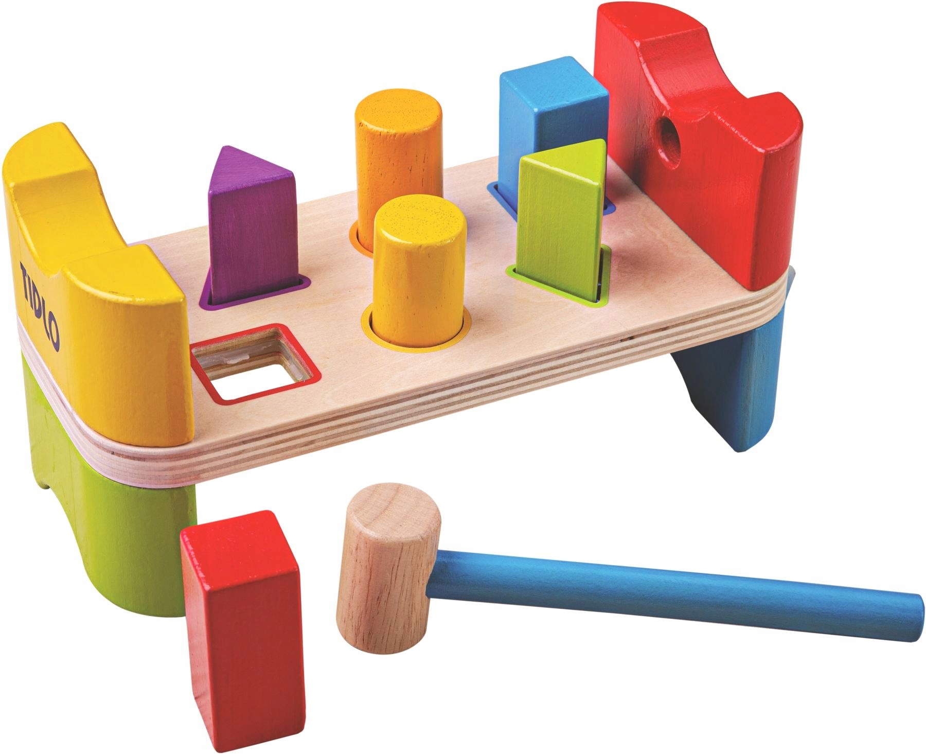 

Wbijanka ławeczka i Sorter 6 kształtów 2w1 drewno