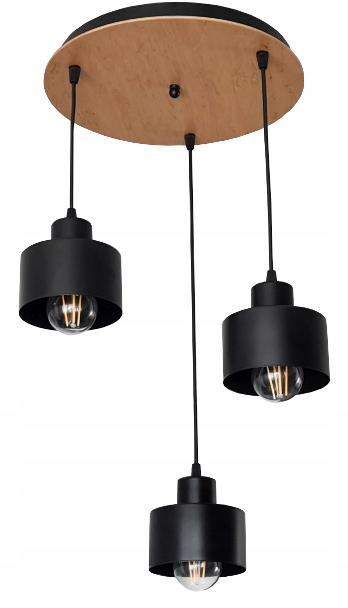 LAMPA WISZĄCA SUFITOWA PLAFON ŻYRANDOL LED E27 003-SKD DREWNO LOFT
