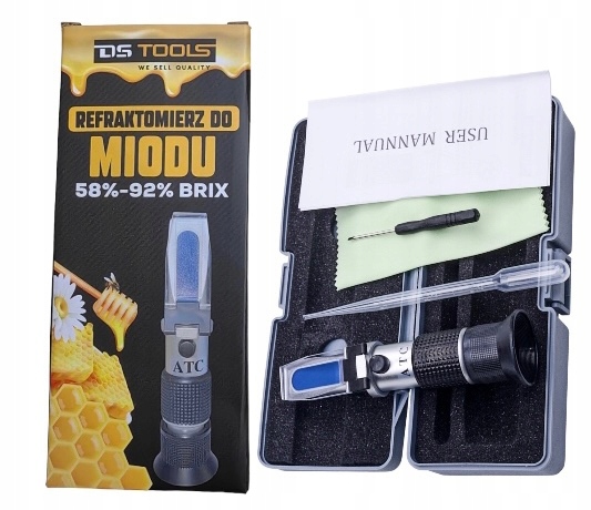 REFRAKTOMETR DO MIODU CUKROMIERZ WODA ATC OLEJEK BRIX ZAWARTOŚĆ KALIBRACJA Kod producenta DS TOOLS