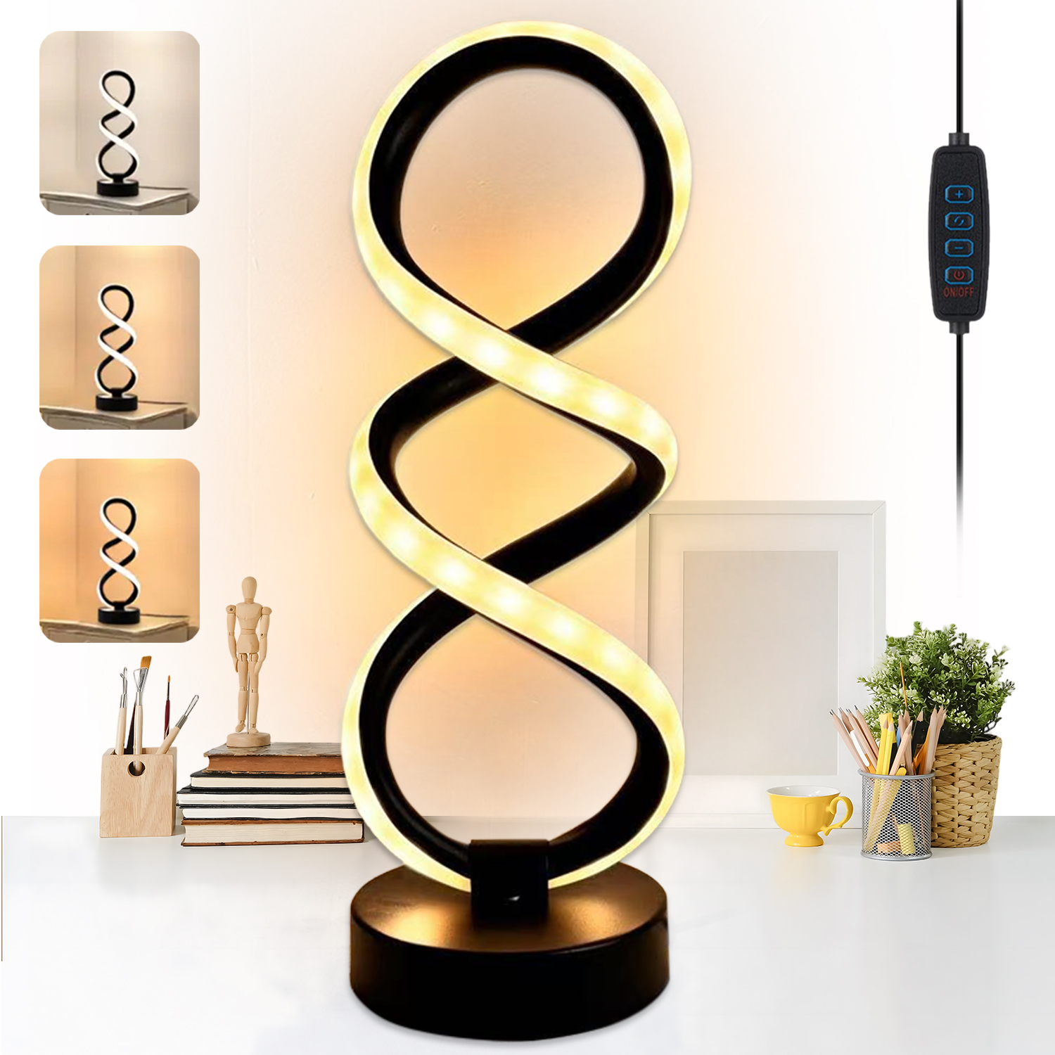 LAMPKA NOCNA DO SYPIALNI, LAMPA STOŁOWA Z REGULACJĄ JASNOŚCI, NOWOCZESNY