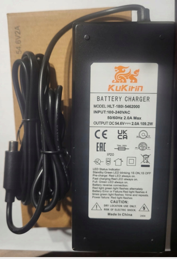 KuKirin G2 Max G2 Pro Electric Scooter oryginalna ładowarka 54.6V 2A 1pin