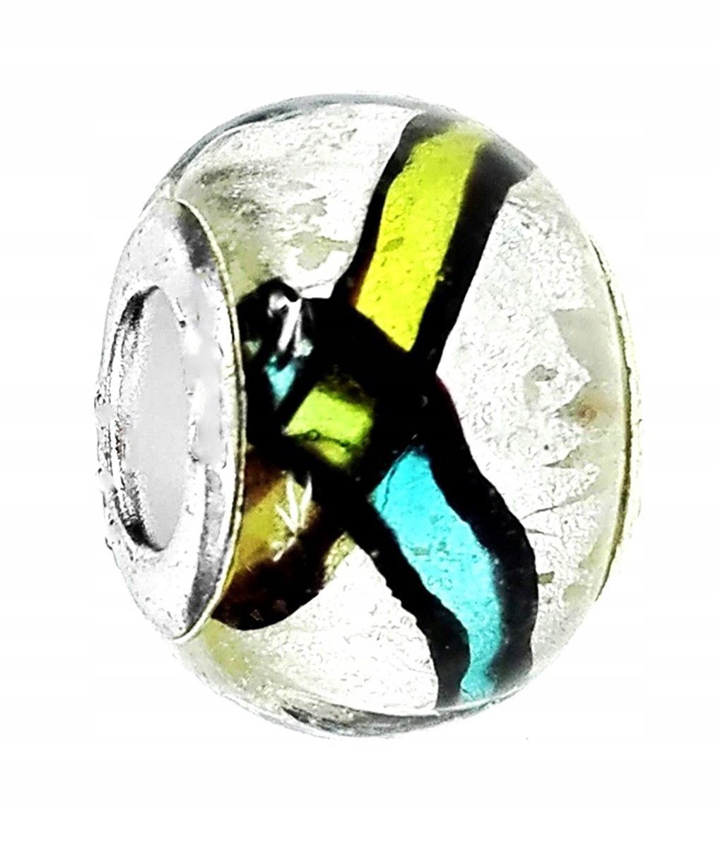 

Zawieszka beads szkło weneckie perłowy w paski