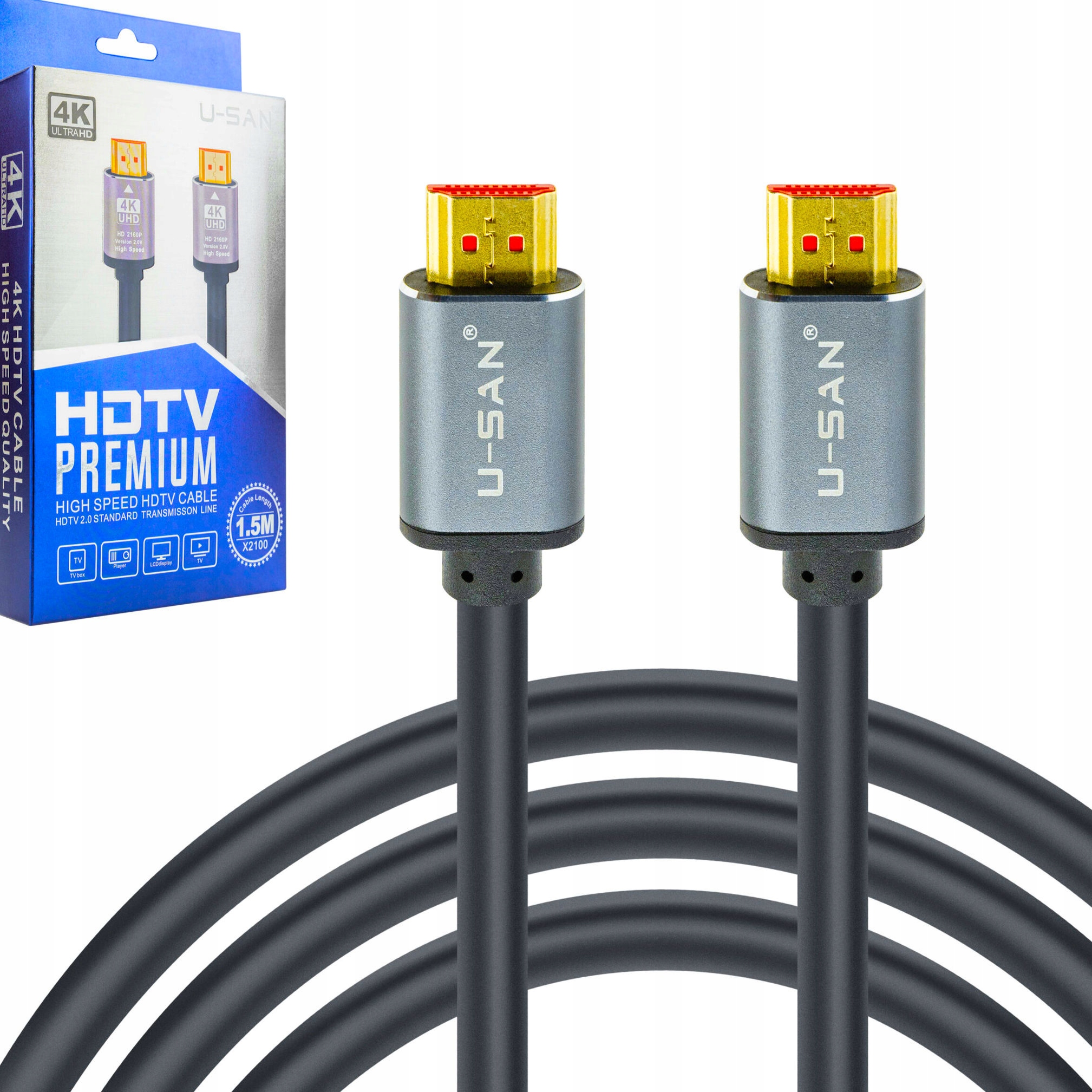 

Kabel Przewód 1,5M Hdmi Hdmi V2.0 100Mbps 4K Uhd