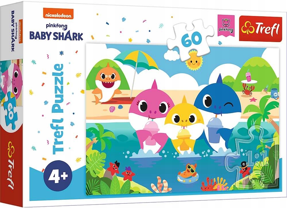 

Puzzle Baby Shark Rodzina Rekinów Na Wakacjach 60E