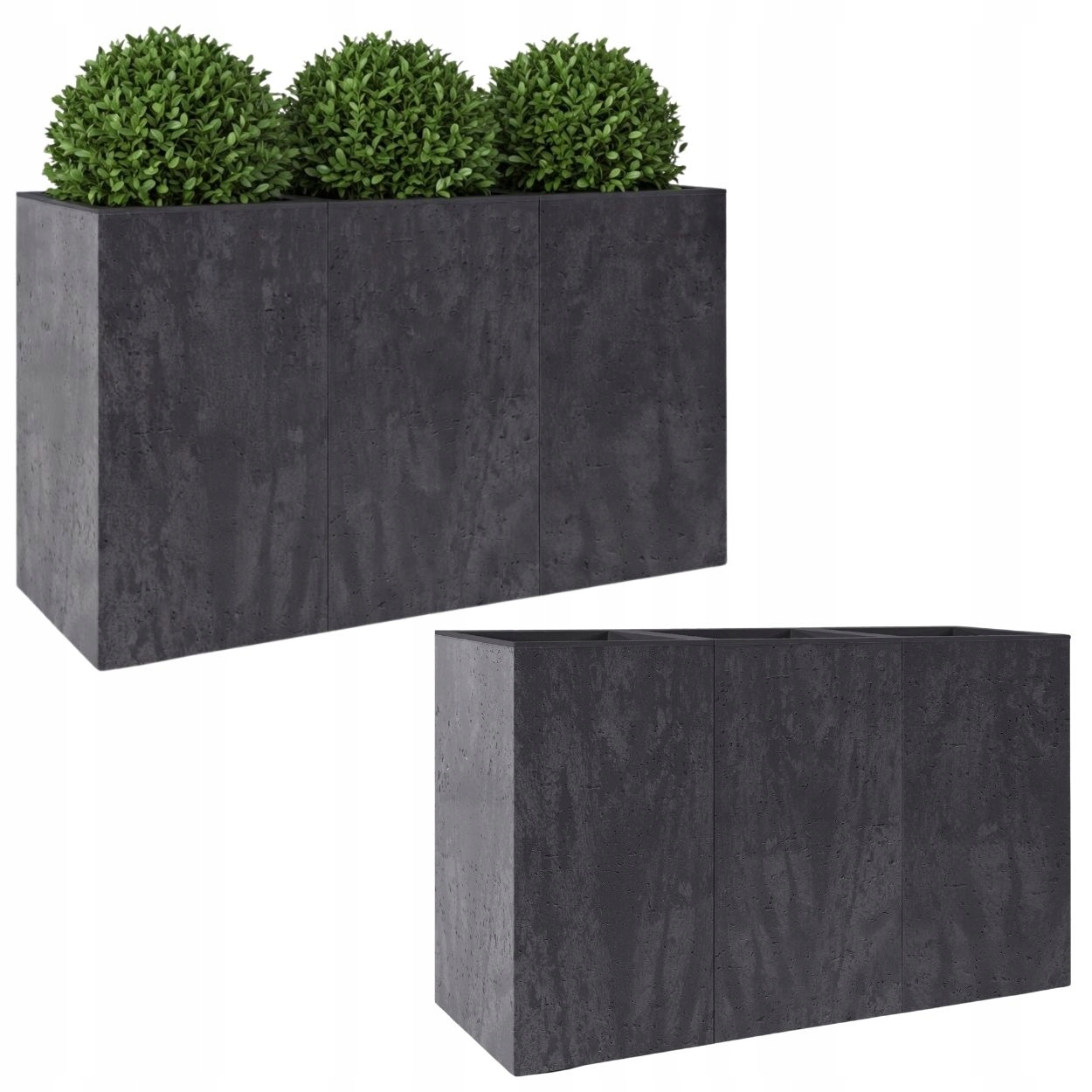 Kvetináč Na Kolieskach Čierny Betón 90x30x60 cm kvetinový box na terasu loft