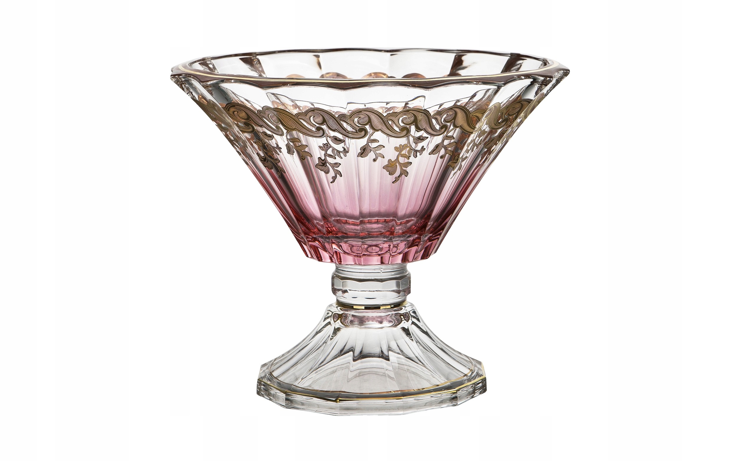 Kryštálová misa 26 cm na nohe Pink-ft-d