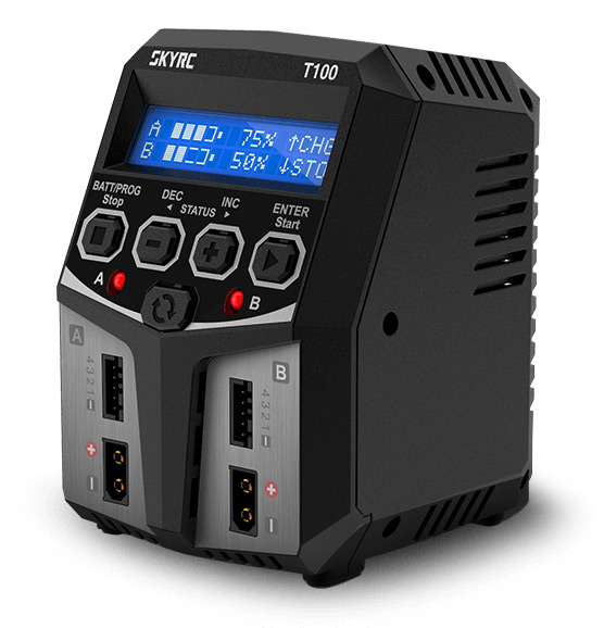 

SkyRC T100 Dwukanałowa Ładowarka LiPo 4S 2x50W 5A