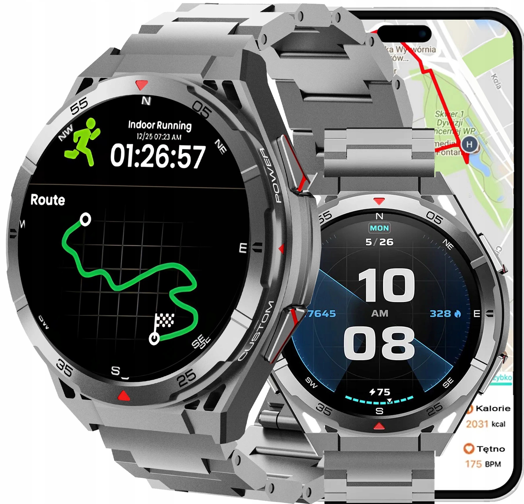 Pánské hodinky Chytré Hodinky Rbn s Gps Kompasem Barometrem Rozhovory Baterie 480