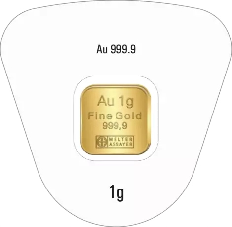 1g złota Sztabka Argor-Heraeus SA próba 999,9 LBMA producent Szwajcaria
