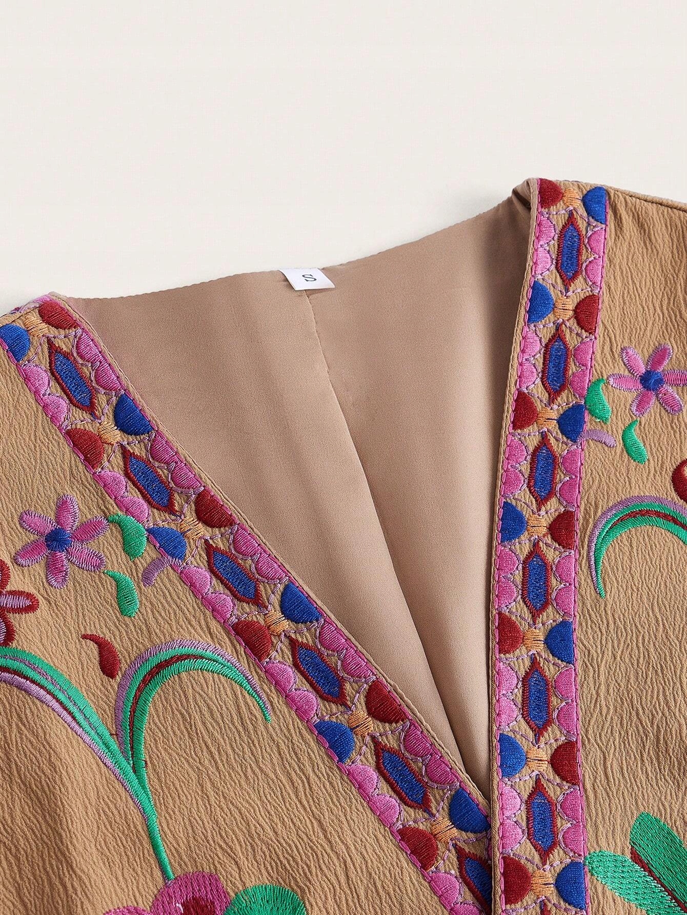 Kamizelka z kwiatowym haftem SHEIN XS Marka Shein