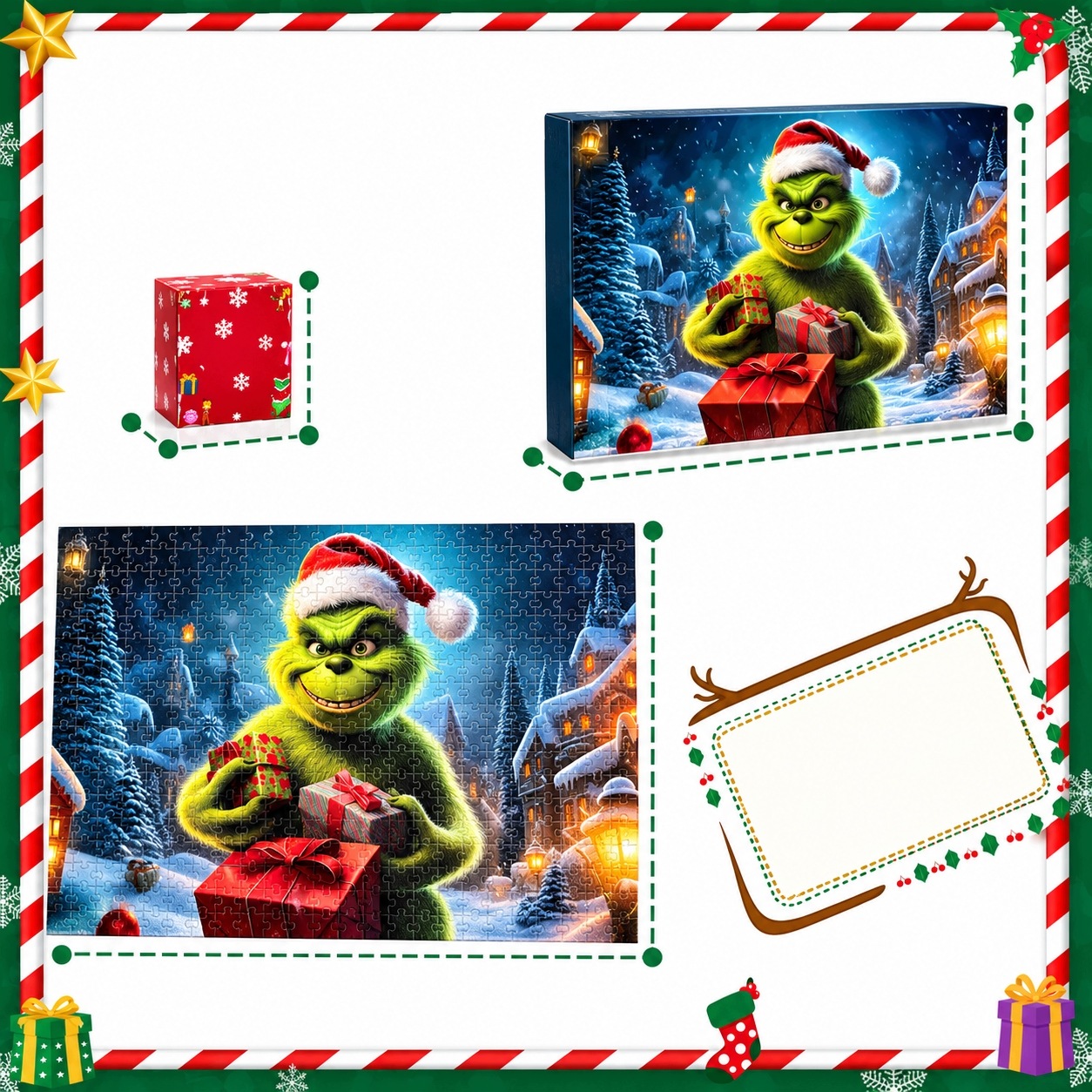 Адвент-календарь VAWcornic Grinch, пазл 1008 элементов в 24 коробочках