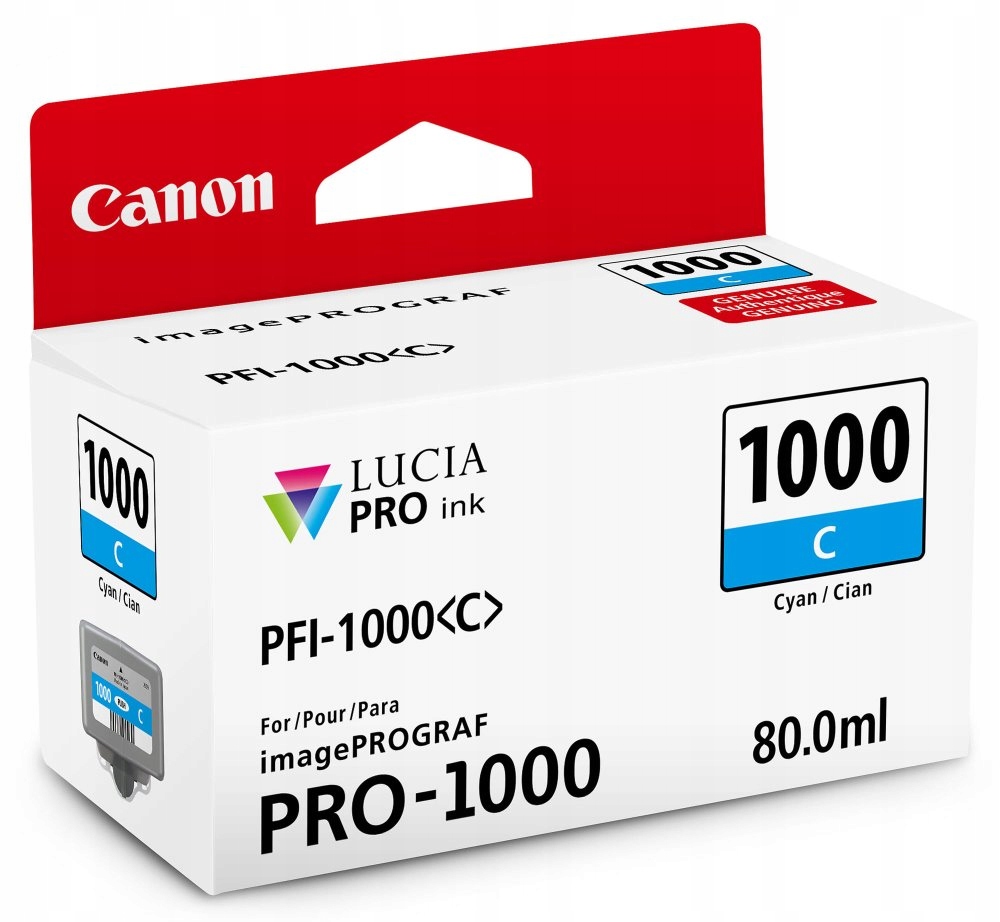 Canon inkoustová náplň PFI-1000 (cyan, 80ml) pro Canon imagePROGRAF PRO-100