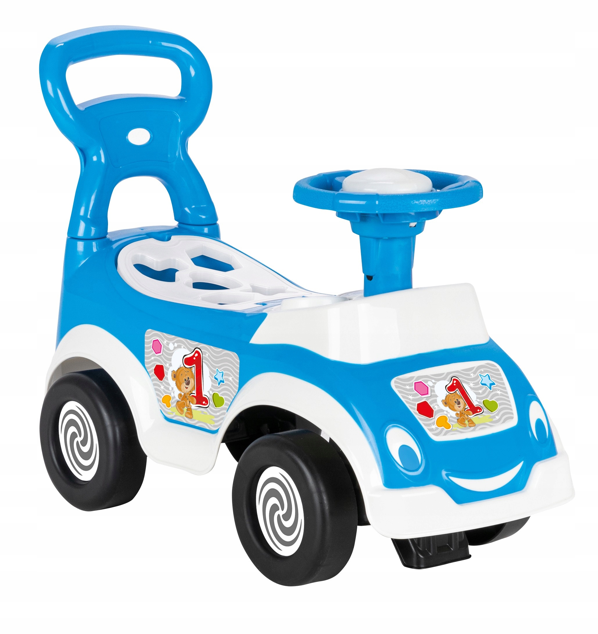 

Jeżdzik 4w1 Chodzik Pchacz Klakson Schowek Woopie