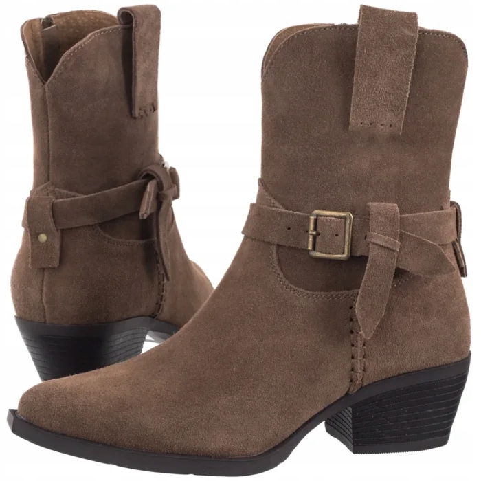 Dámské kožené boty Kovbojské Boty Venezia Hnědé V443-00821-02TAU