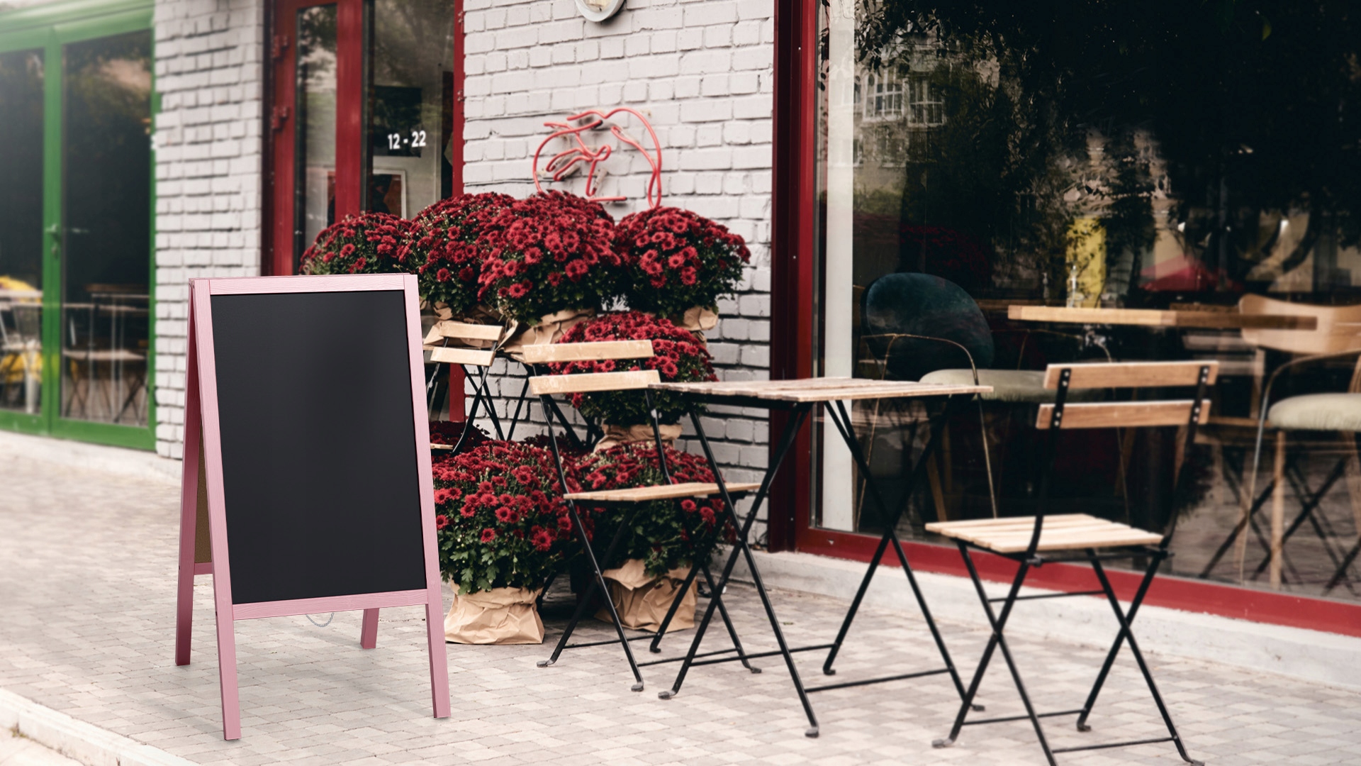 Potykacz kredowy RÓŻOWY 118x61 cm tablica kredowa Marka Allboards