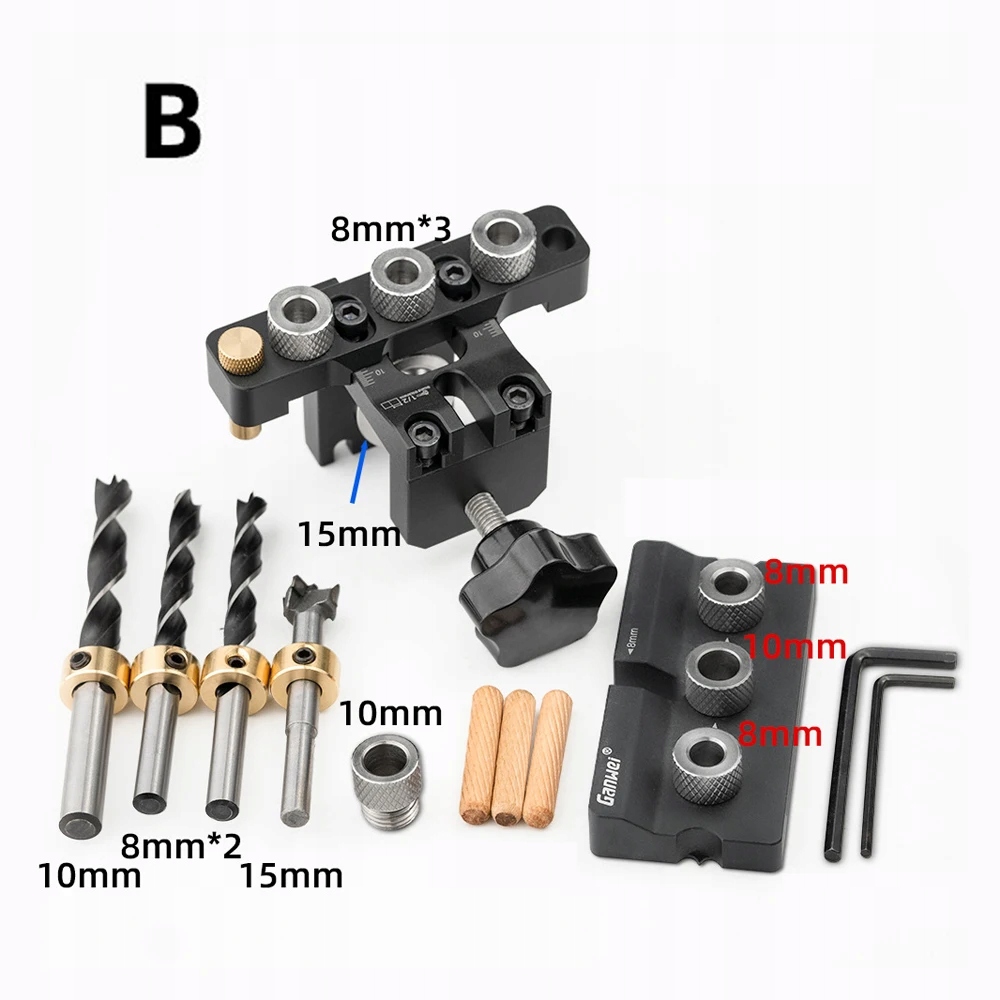 Lokator wiertła do drewna 3 w 1 Wiertła 8-15 mm Marka bez marki