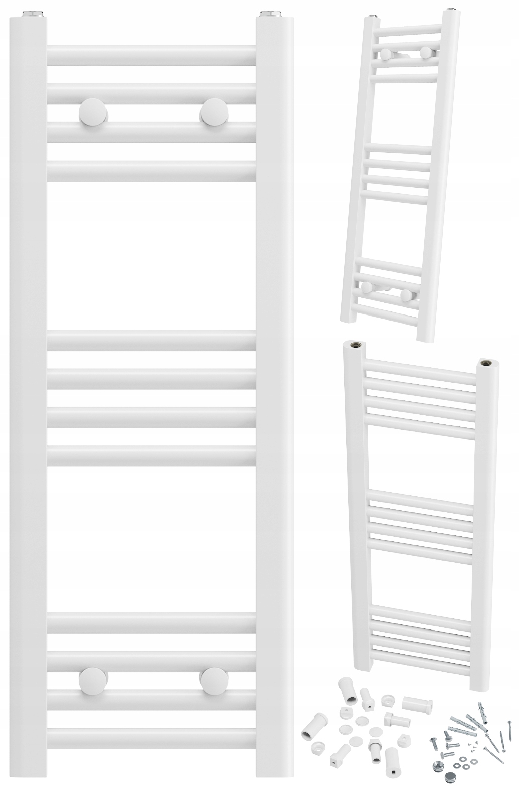 Kúpeľňový Ohrievač Biely Rebrík 30x80 cm Moderný Kaloryfer Breno