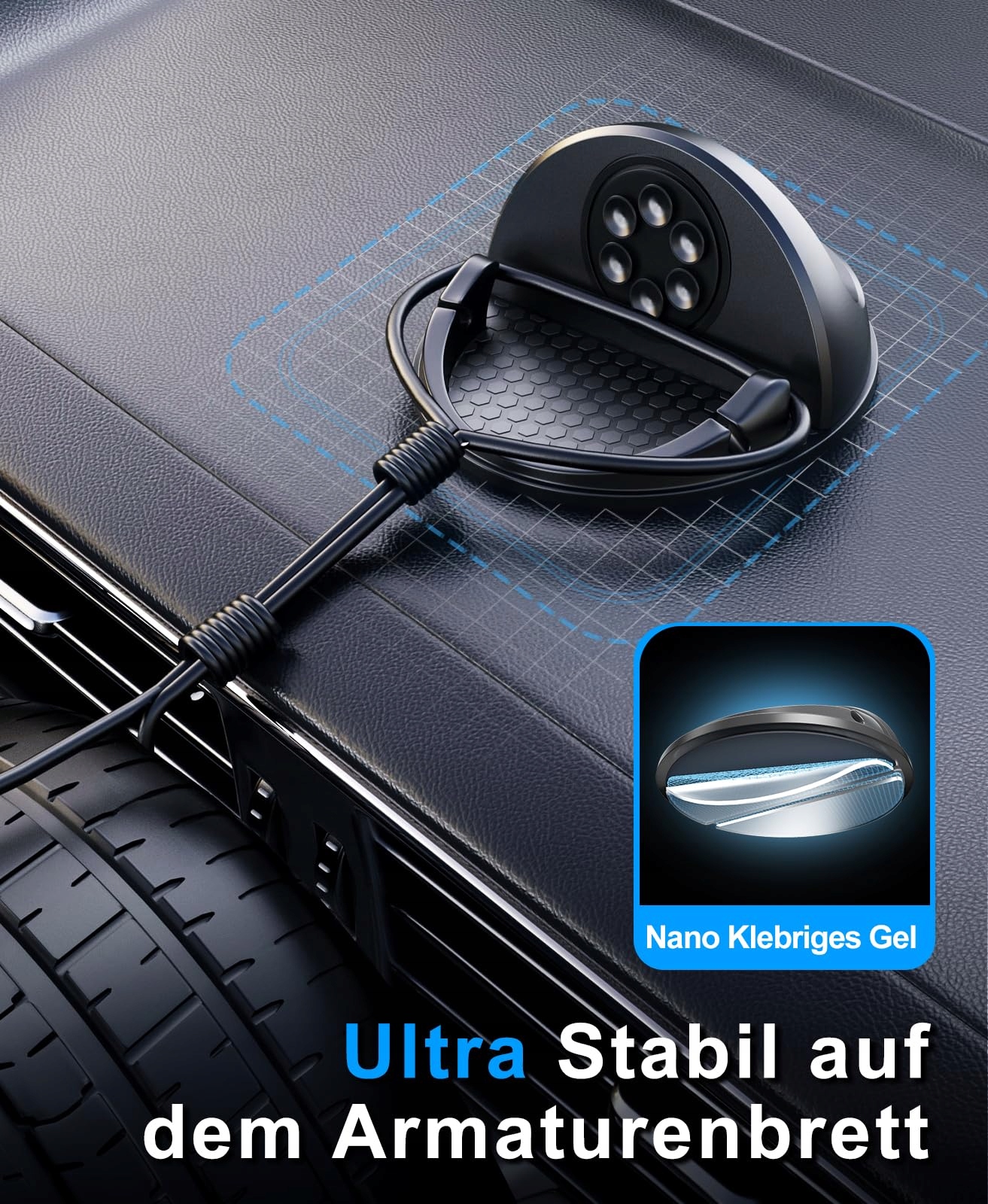 BEEASY 15W Wireless Car Charger Mount for iPhone Samsung Huawei — miniatura 3
