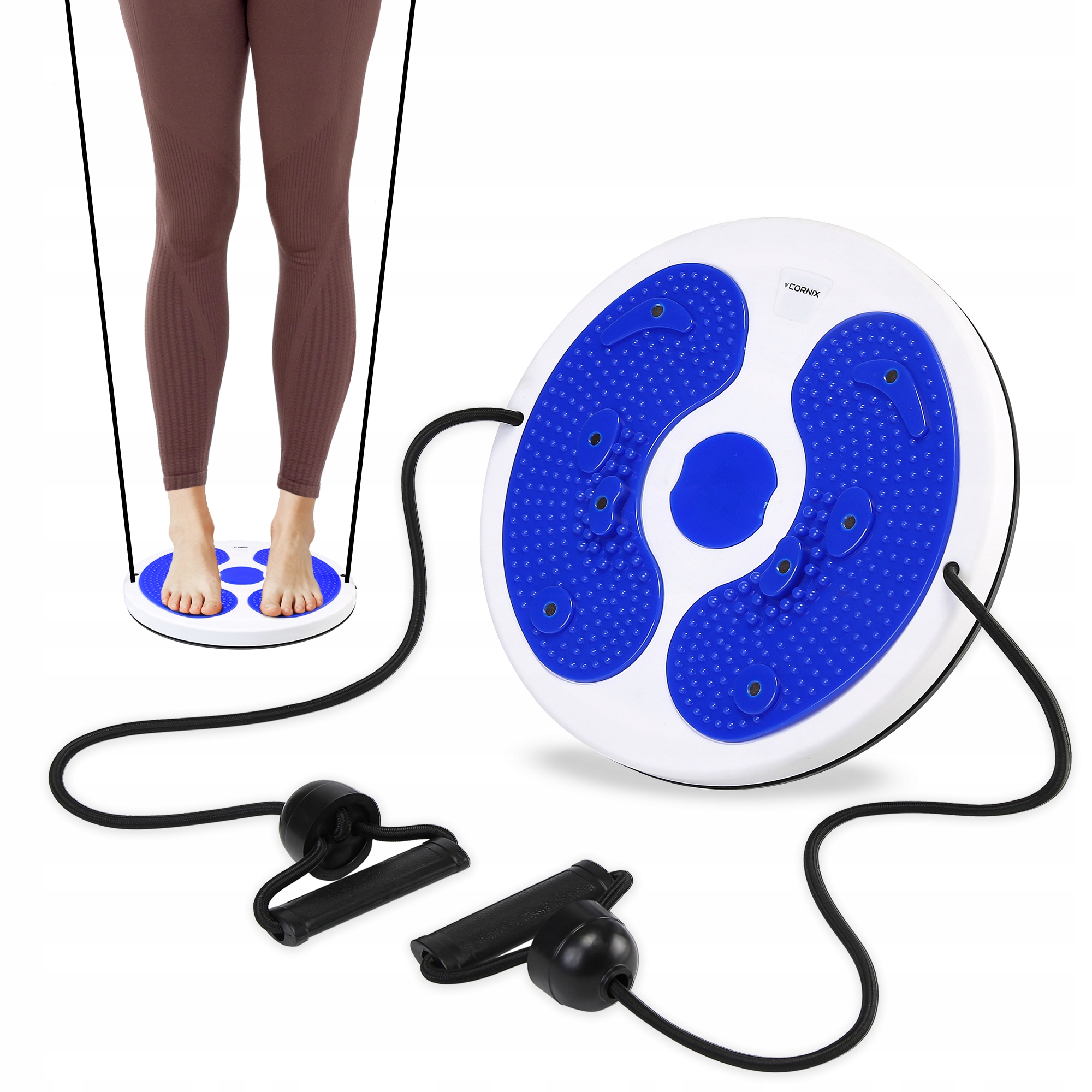 TWISTER OBROTOWY DO ĆWICZEŃ Z LINKAMI CORNIX MASAŻER STÓP 360° PLATFORMA