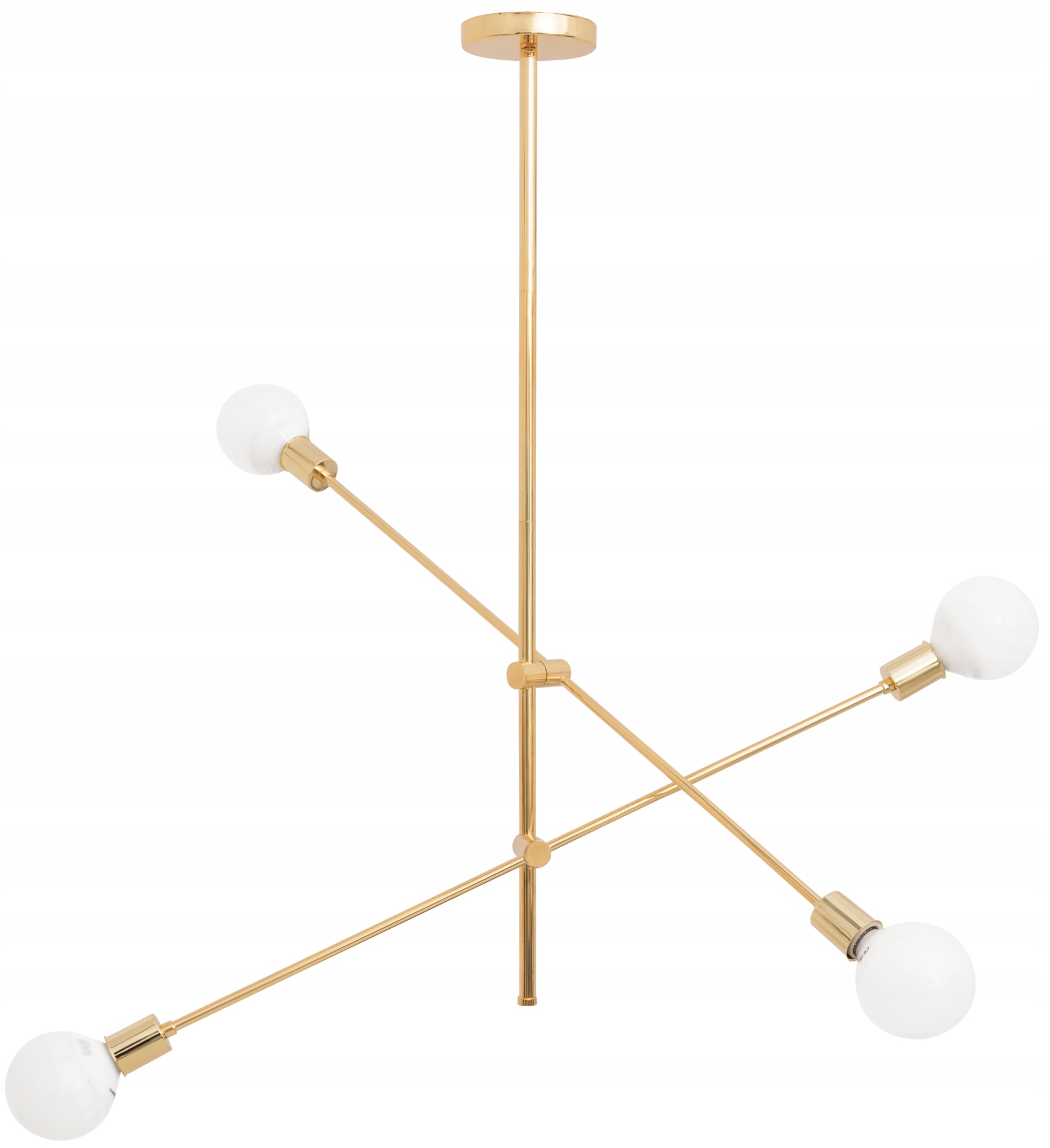 Minimalistická Stropná Lampa Luster Zlatý 4-BODOVÁ Geometrická Zlatá
