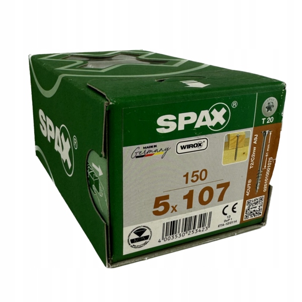 Univerzální šrouby pro dřevěné konstrukce 5x107 mm Wirox Spax 150 Ks T20