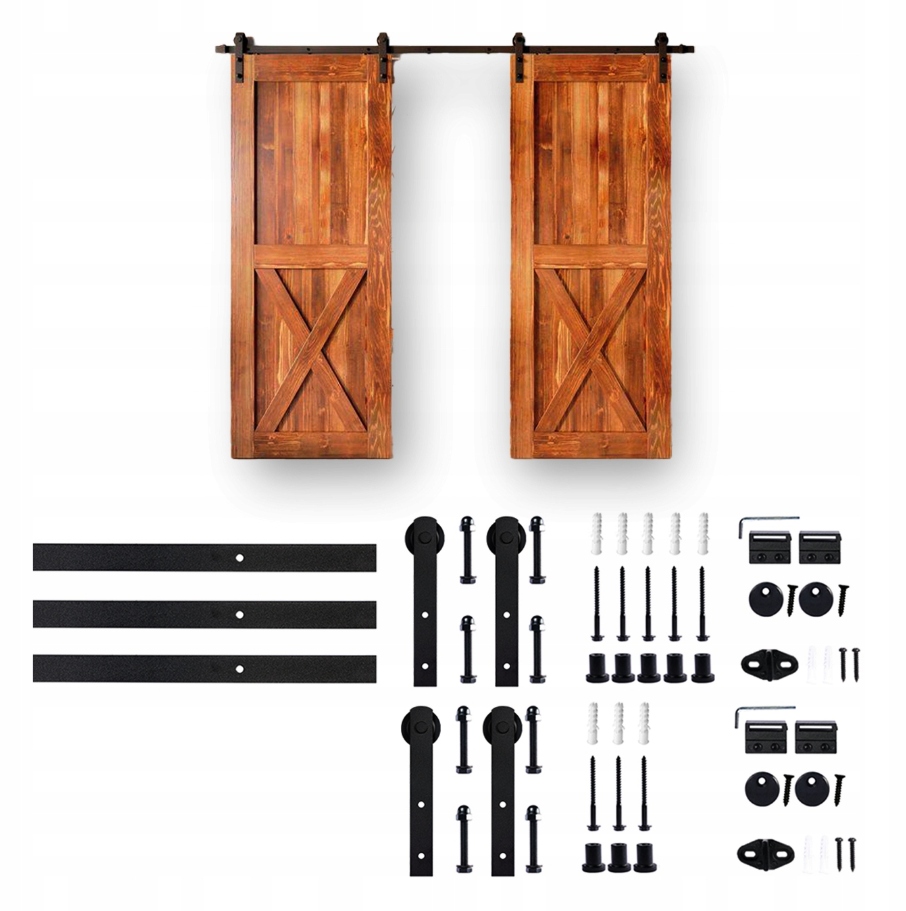 Systém Pro Posuvné Dveře Loft Retro Barn Door Dvojitý Set 3 M Kolejnice