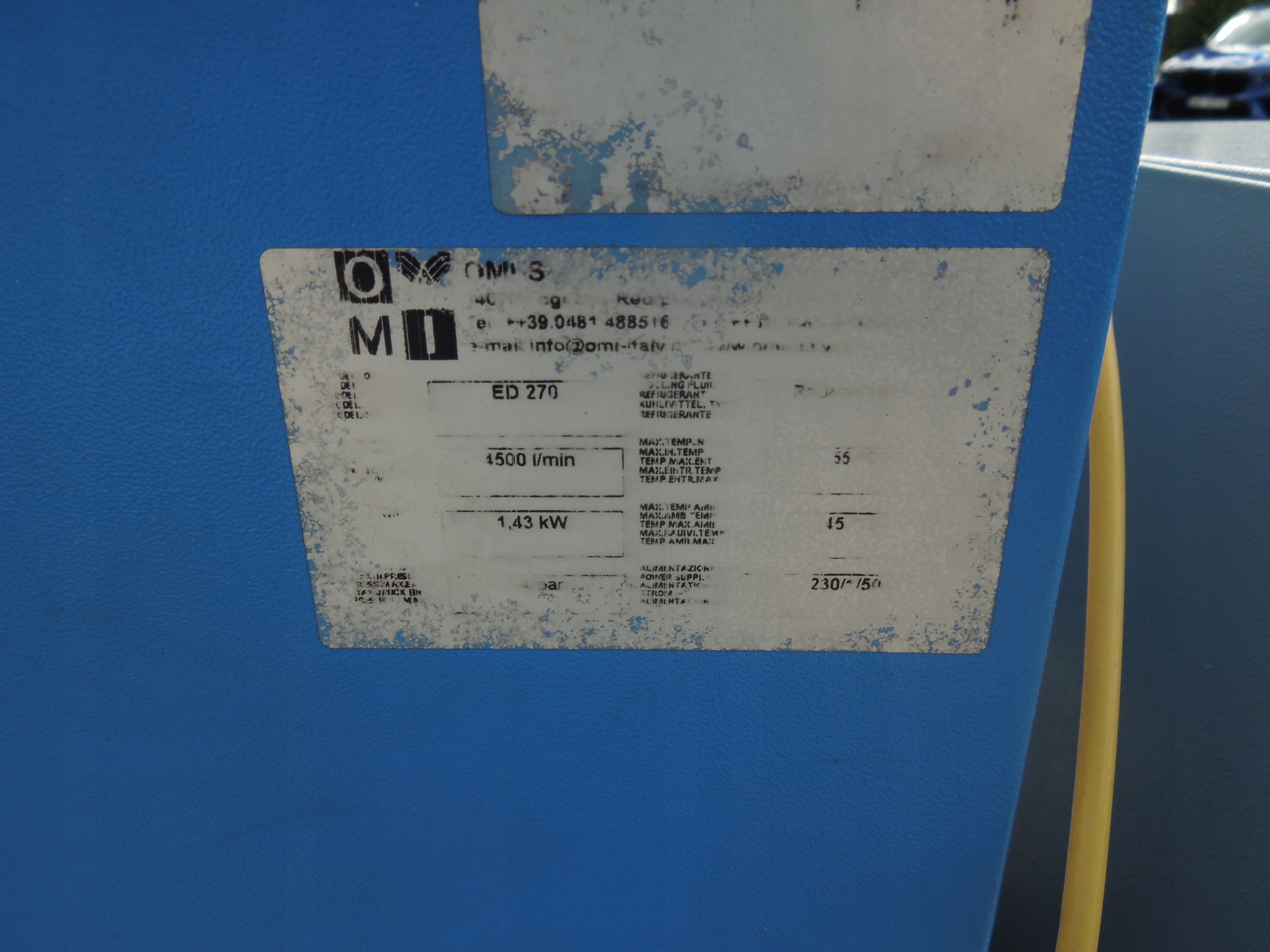 OSUSZACZ ZIĘBNICZY OMI 4,50m3min Zasilanie sieciowe