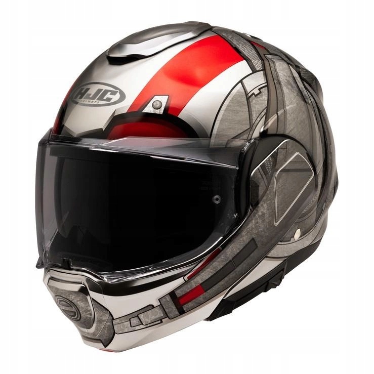 Čeľusťová prilba Hjc F100 Ant-man Marvel Silver/red strieborná červená Darčeky