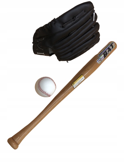 ZESTAW do gry w BASEBALLA kij drewniany 29 cali+ rękawica + piłka