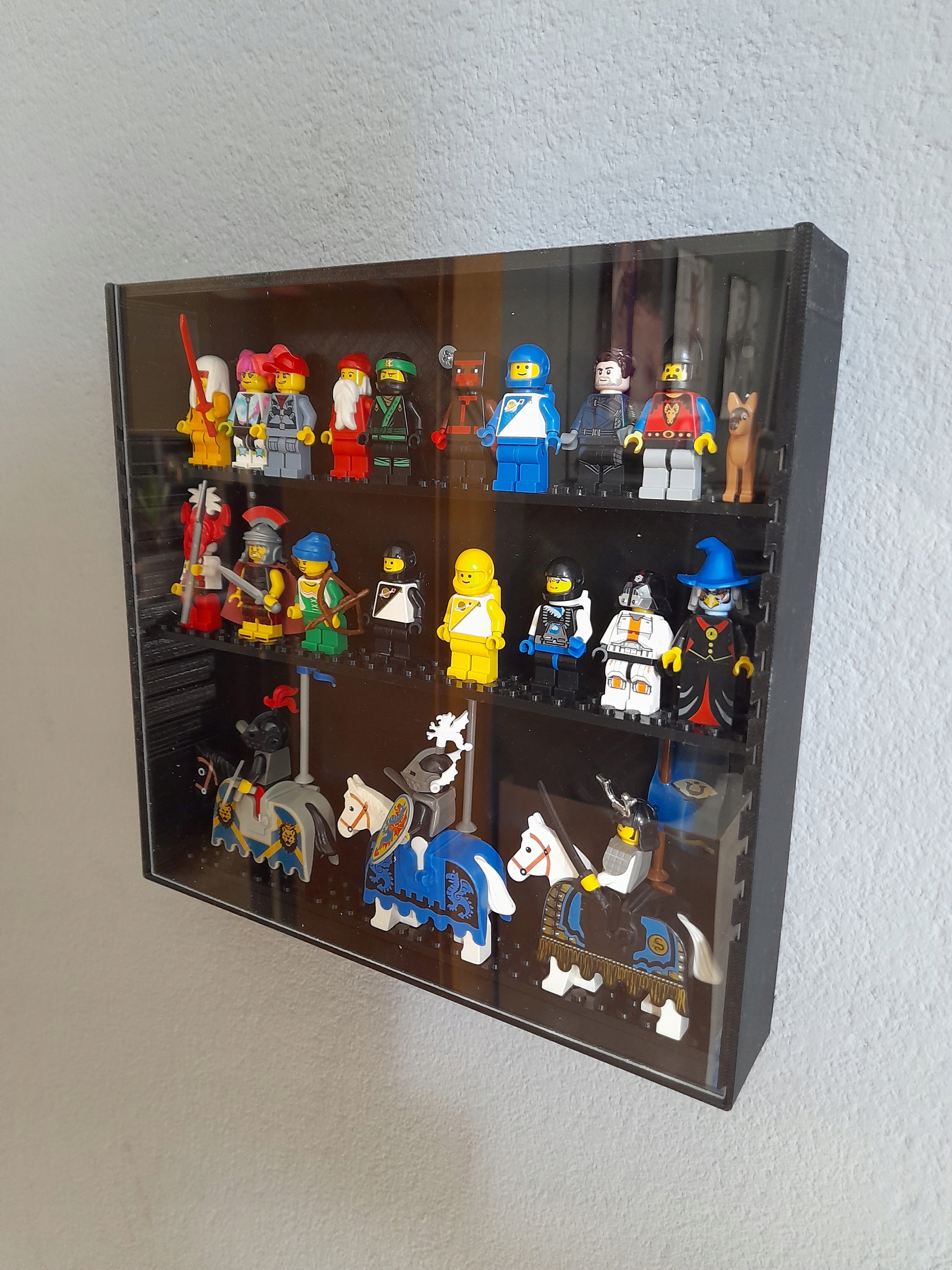 Ramka na minifigurki, figurki Lego, regulowane półki