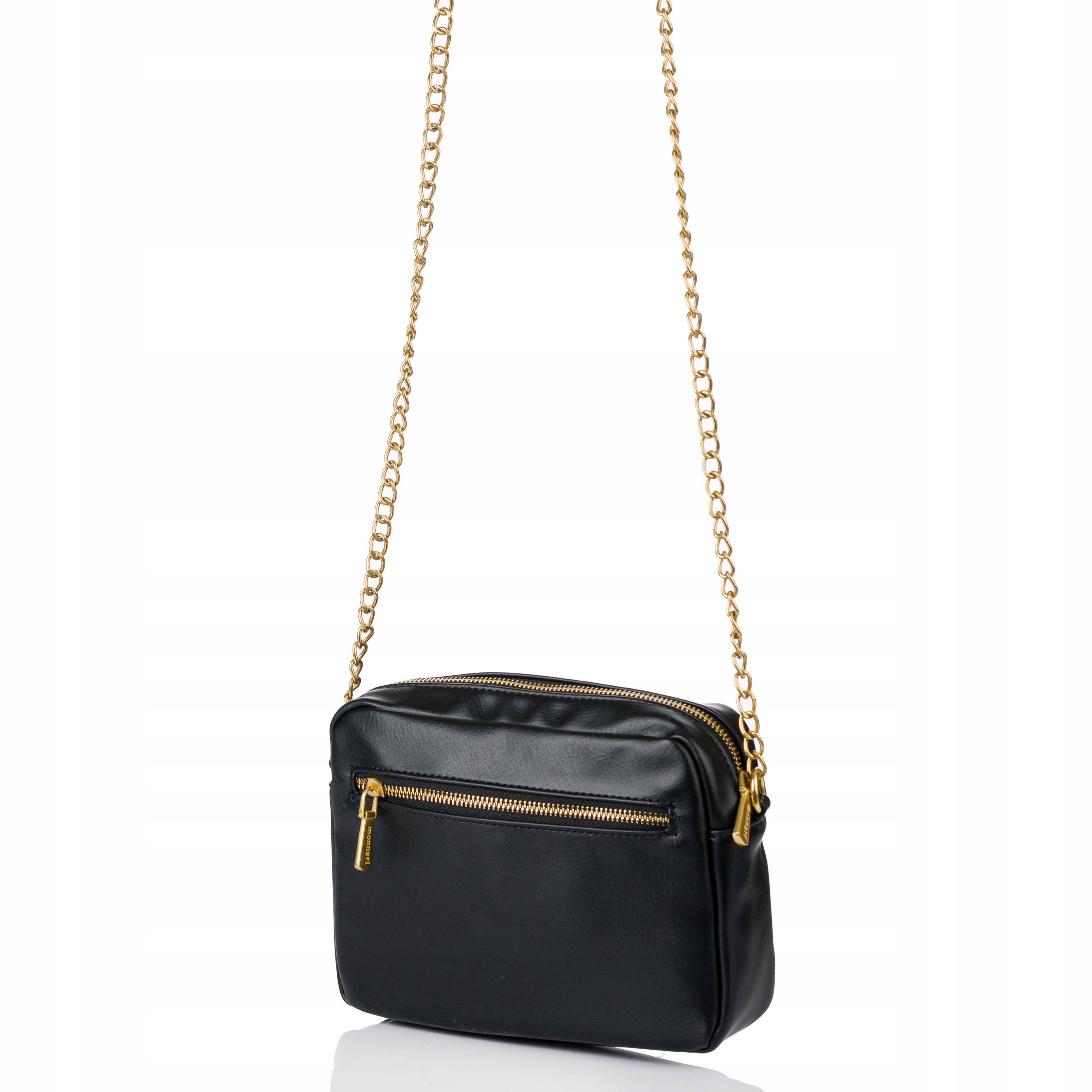 PIKOWANA TOREBKA LISTONOSZKA CHANELKA MONNARI Kolor czarny