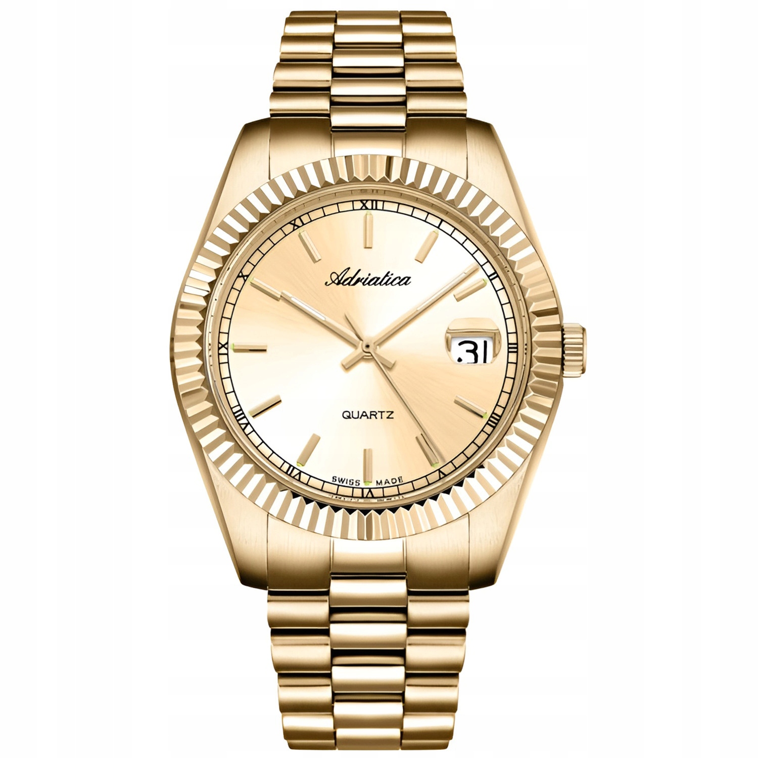 Pánské Hodinky Adriatica A1090.1111Q zlatý náramek