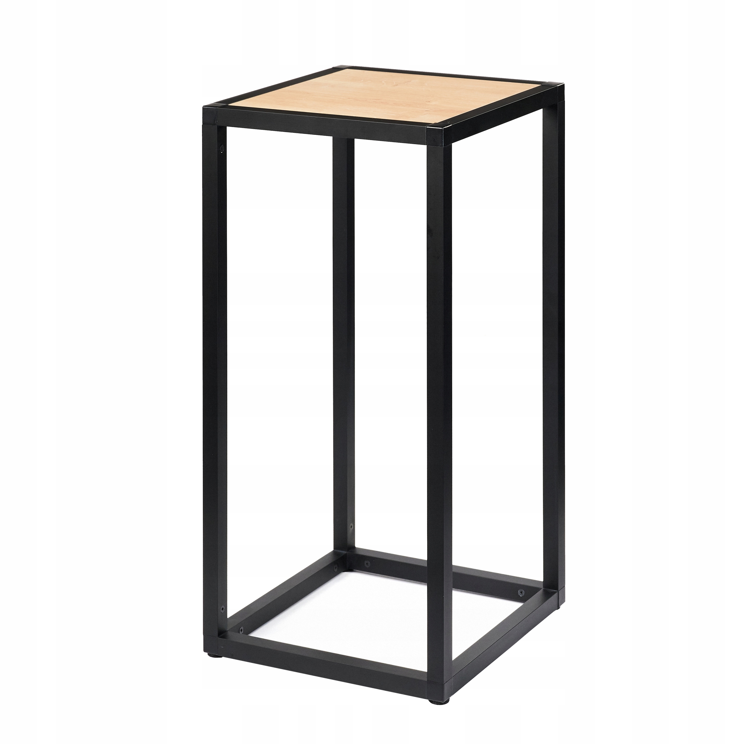 Aluminiový Držák Na Květináč Loft Stojan Černý Mat 300x300x650 mm Deska Dub