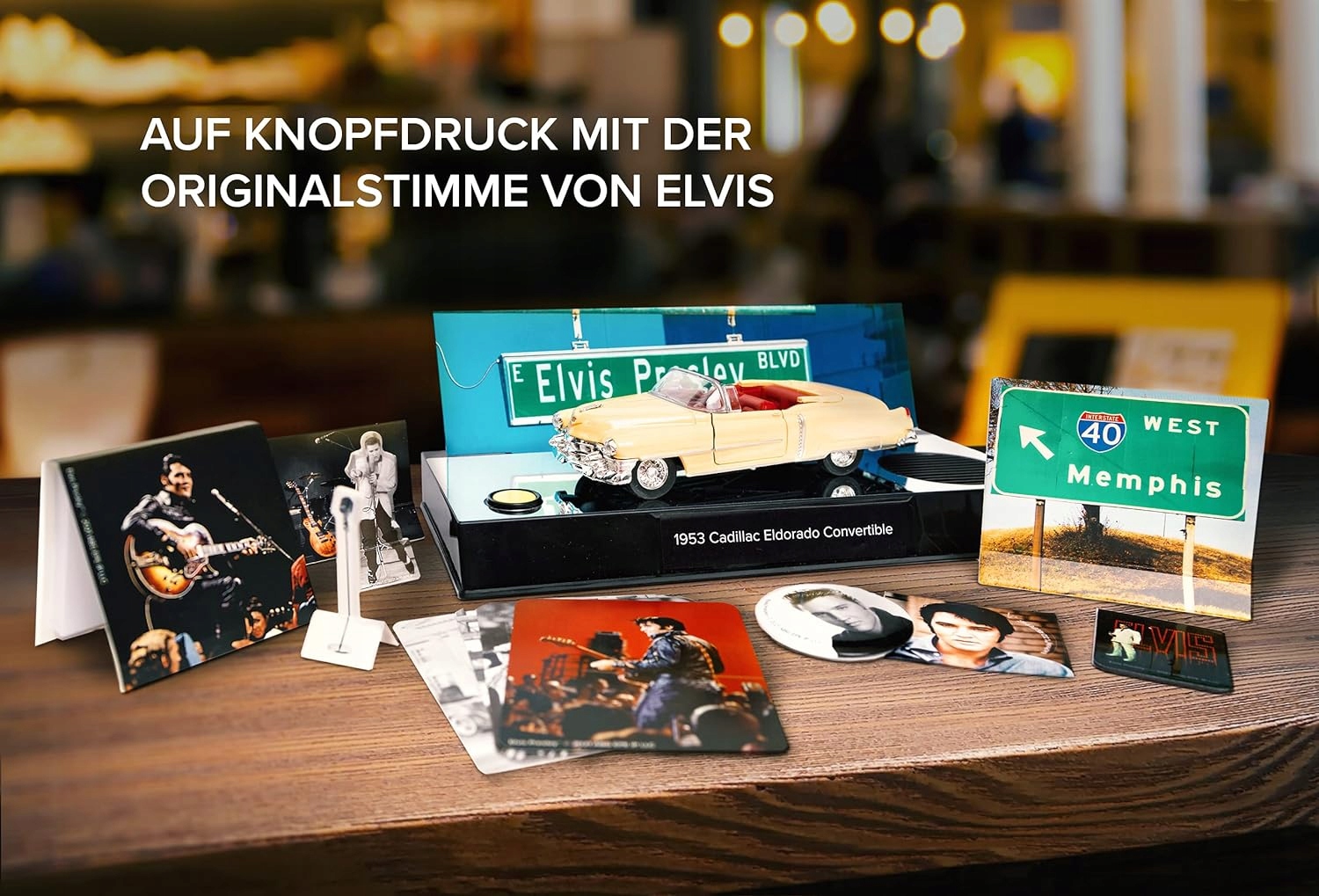 Адвент-календарь Cadillac Eldorado 1953 Elvis Presley, сборная металлическая модель 1:37 со звуком — фото 3