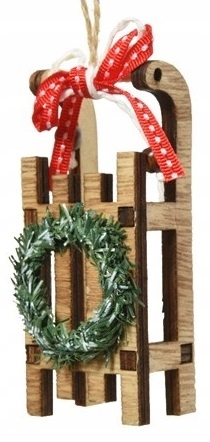 

Bombka Sanki Zawieszka Na Choinkę Brązowe 10cm