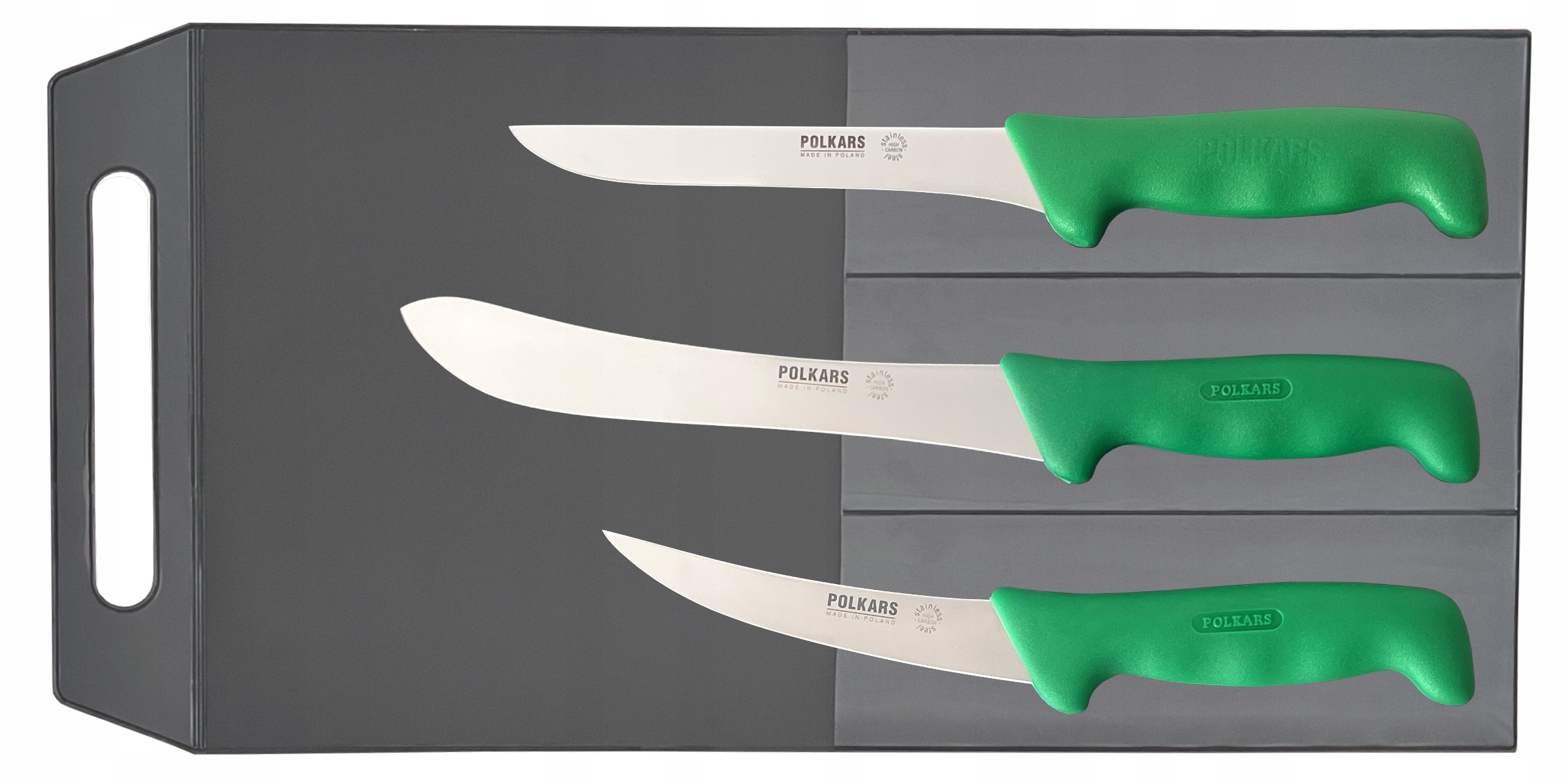 Polkars sada 3 nožů (modely 13, 15, 17) zelená