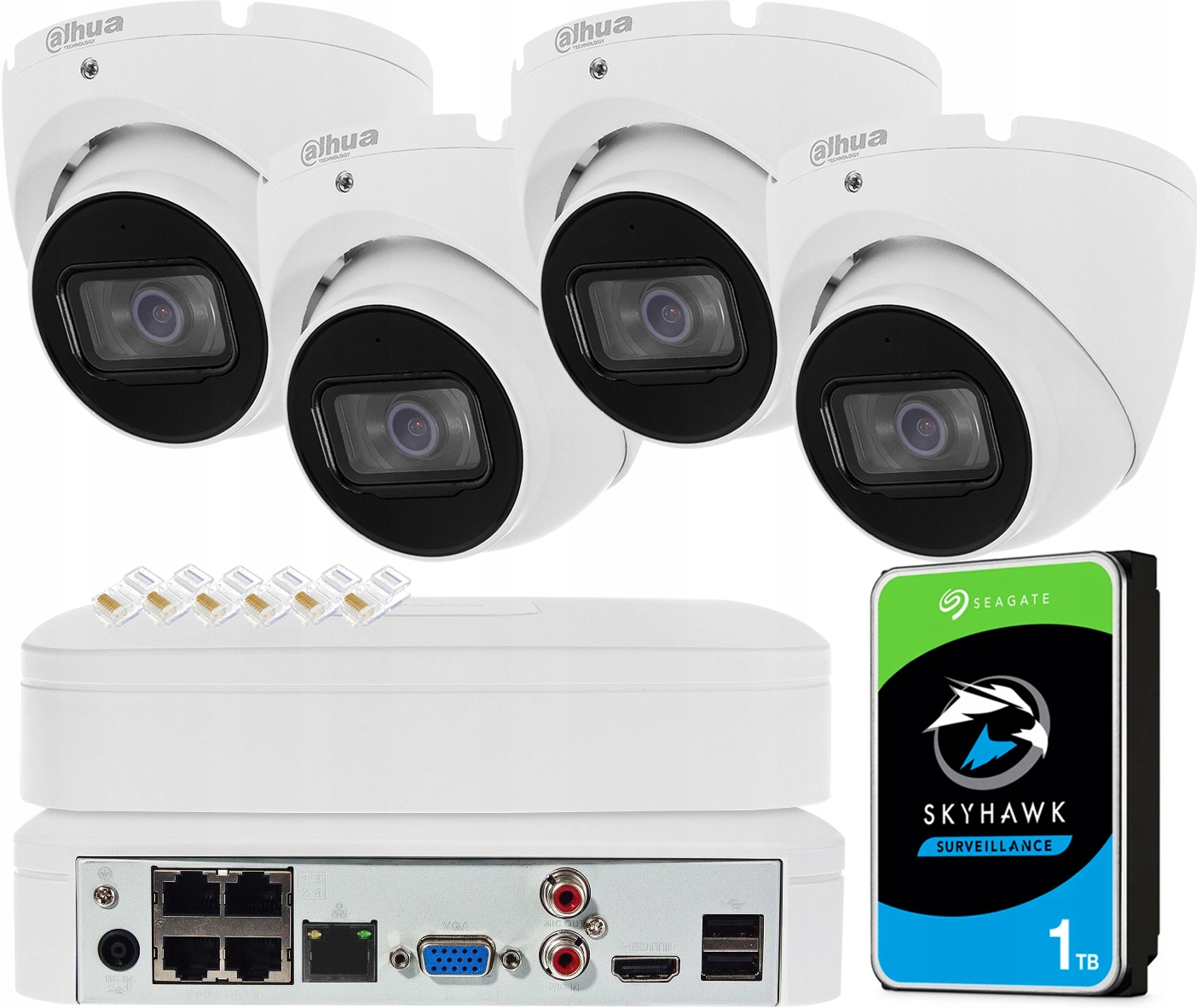 Sada na monitorovanie Dahua 4x Kamera IPC-HDW1530T-0280B-S6 5Mpx PoE Aplikácia
