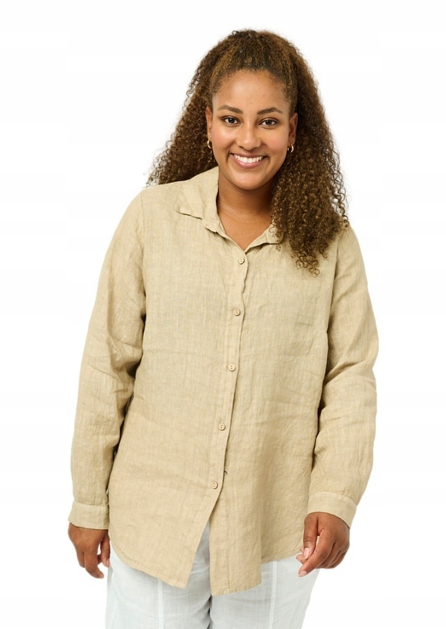 Pont Neuf Komfortní Béžová Košile Len V464 44