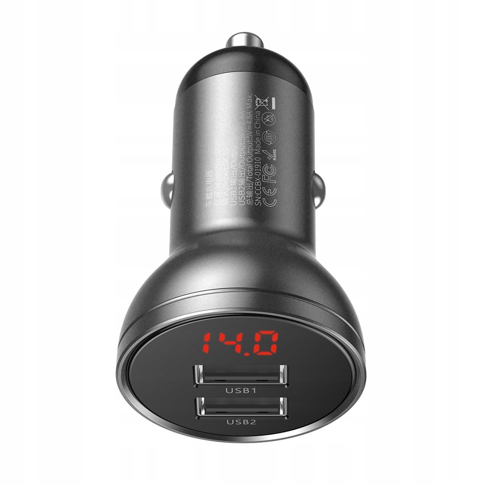 

Szybka ładowarka samochodowa Baseus 2xUSB 4,8A 24W