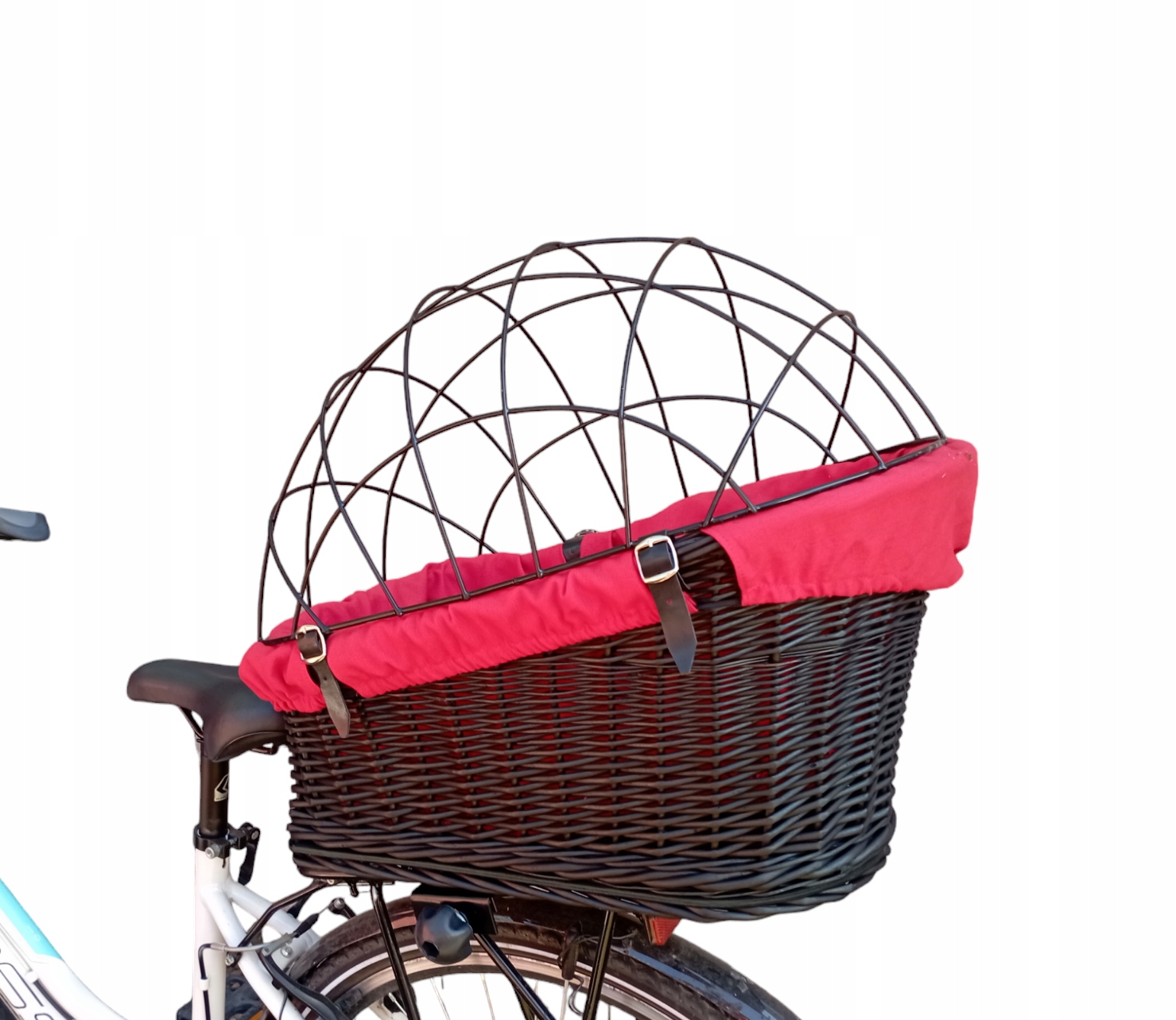 Transporter wiklinowy na rower kosz na Bagażnik +Obszycie Poduszka